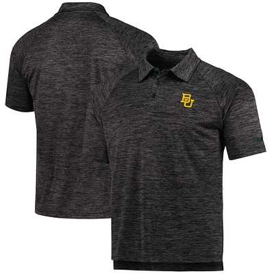 Men's Colosseum Heathered Black Baylor Bears Down Swing Polo