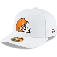 Men's New Era White Cleveland Browns Omaha Low Profile 59FIFTY Fitted Hat