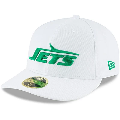 Men's New Era White York Jets Omaha Low Profile 59FIFTY Fitted Hat