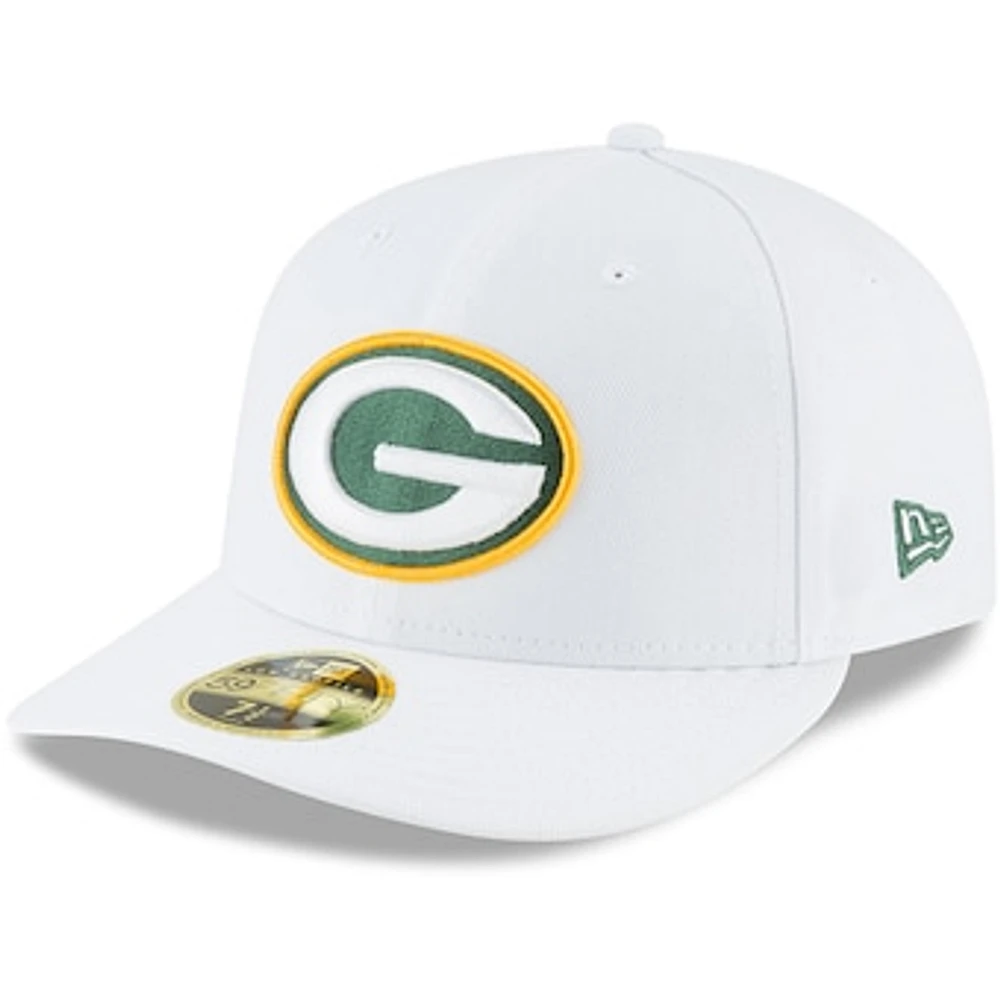 Men's New Era White Green Bay Packers Omaha Low Profile 59FIFTY Fitted Hat