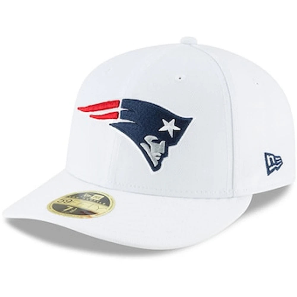 Men's New Era White England Patriots Omaha Low Profile 59FIFTY Fitted Hat