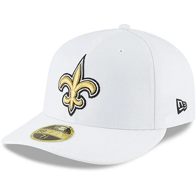 Men's New Era White New Orleans Saints Omaha Low Profile 59FIFTY Fitted Hat