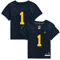 Toddler Jordan Brand #1 Navy Michigan Wolverines Team Replica Football Jersey