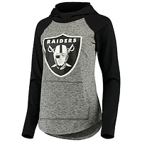 Women's G-III 4Her by Carl Banks Heathered Gray/Black Las Vegas Raiders Championship Ring Pullover Hoodie