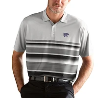 Men's Black/Gray Kansas State Wildcats Pro Fade Stripe Polo