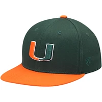 Youth Top of the World Green Miami Hurricanes Maverick Snapback Adjustable Hat