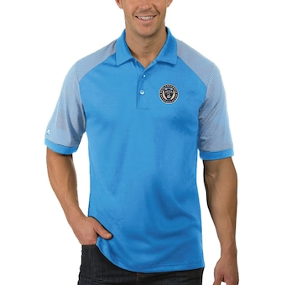 Men's Antigua Light Blue/White Philadelphia Union Desert Dry Engage Polo