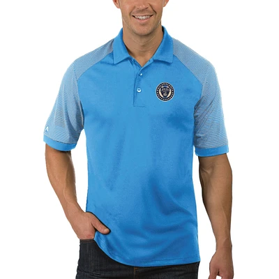 Men's Antigua Light Blue/White Philadelphia Union Desert Dry Engage Polo