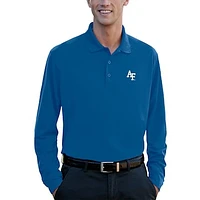 Men's Royal Air Force Falcons Vansport Omega Long Sleeve Solid Mesh Tech Polo