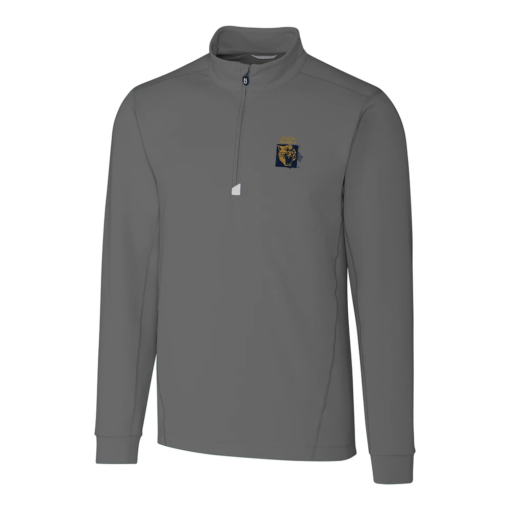 Men's Cutter & Buck Gray FIU Panthers Big Tall College Vault Traverse Quarter-Zip Pullover Jacket