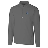 Men's Cutter & Buck Gray Fresno State Bulldogs Big Tall College Vault Traverse Quarter-Zip Pullover Jacket