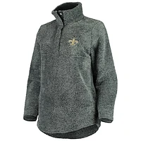 Women's Concepts Sport Charcoal New Orleans Saints Trifecta Snap-Up Jacket