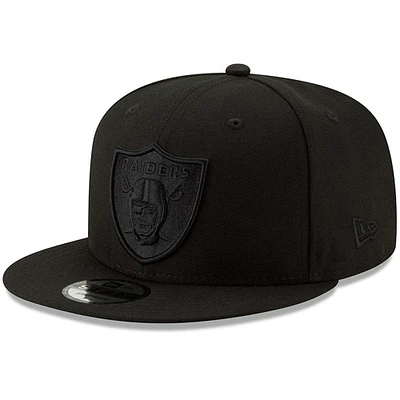 Men's New Era Black Las Vegas Raiders Black On Black 9FIFTY Adjustable Hat