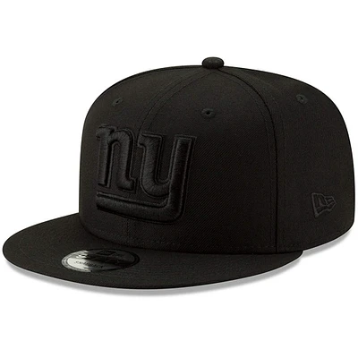 Men's New Era Black New York Giants Black On Black 9FIFTY Adjustable Hat