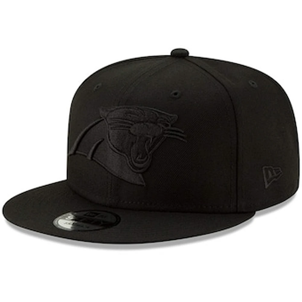 Men's New Era Black Carolina Panthers Black On Black 9FIFTY Adjustable Hat