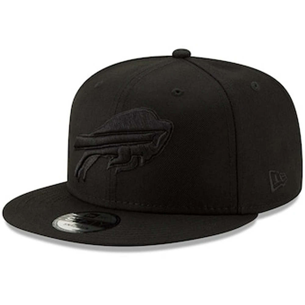 Men's New Era Black Buffalo Bills Black On Black 9FIFTY Adjustable Hat