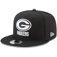 Men's New Era Black Green Bay Packers B-Dub 9FIFTY Adjustable Hat