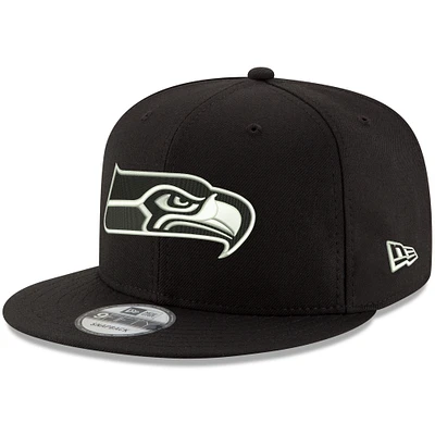 Men's New Era Black Seattle Seahawks B-Dub 9FIFTY Adjustable Hat