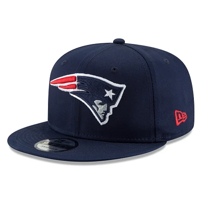 Men's New Era Navy New England Patriots Basic 9FIFTY Adjustable Snapback Hat