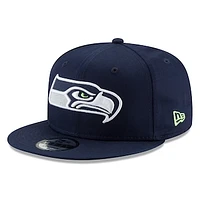 Men's New Era College Navy Seattle Seahawks Basic 9FIFTY Adjustable Snapback Hat