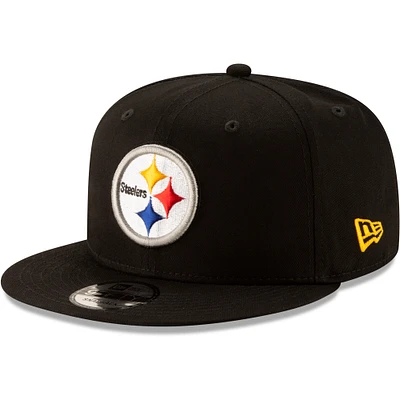 Men's New Era Black Pittsburgh Steelers Basic 9FIFTY Adjustable Snapback Hat