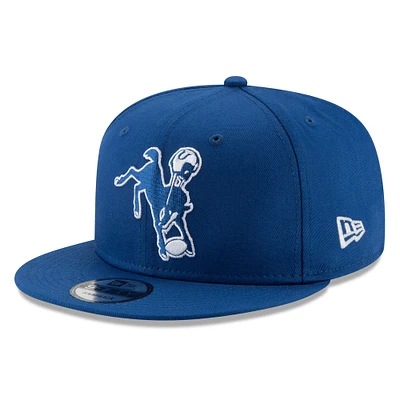 Men's New Era Royal Indianapolis Colts Throwback 9FIFTY Adjustable Snapback Hat