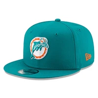 Men's New Era Aqua Miami Dolphins Throwback 9FIFTY Adjustable Snapback Hat