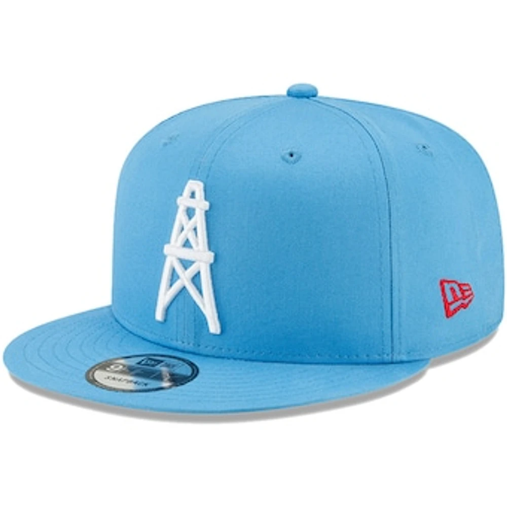 Men's New Era Light Blue Houston Oilers Throwback 9FIFTY Adjustable Snapback Hat