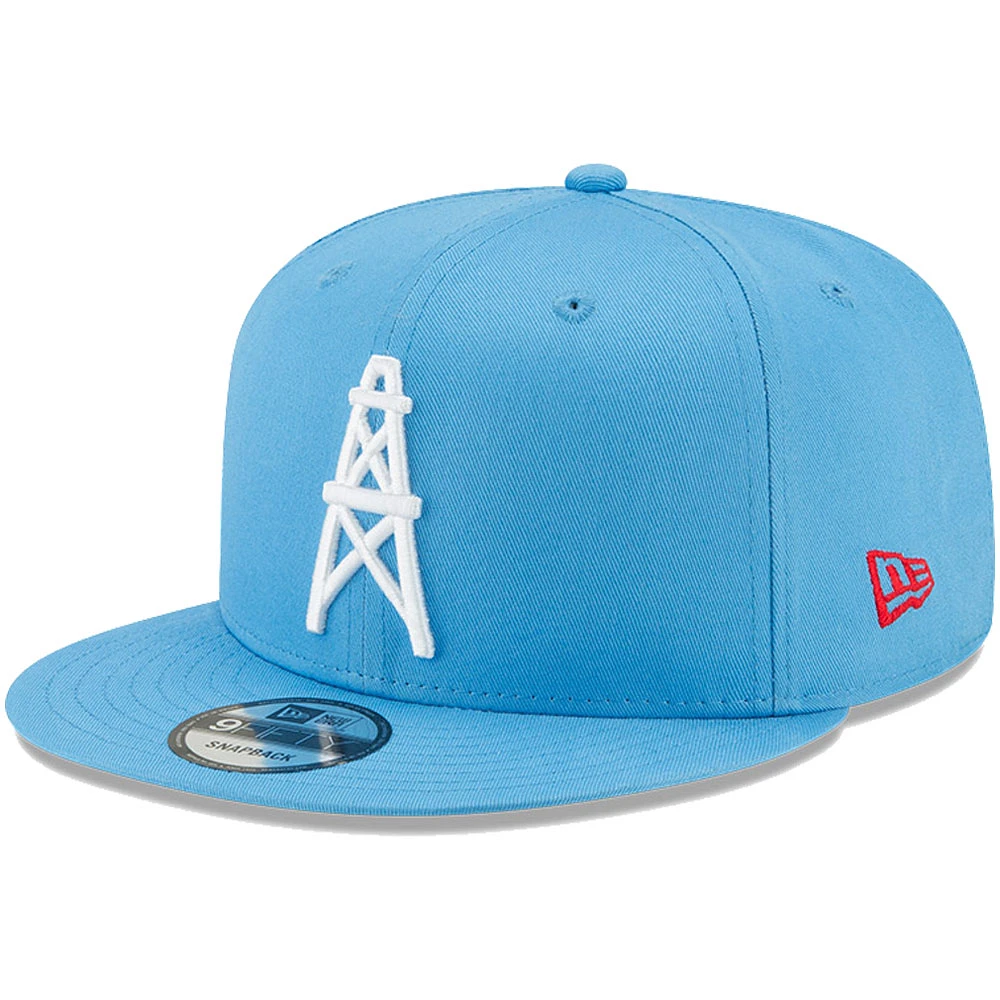 Men's New Era Light Blue Houston Oilers Throwback 9FIFTY Adjustable Snapback Hat