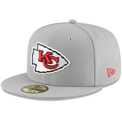 Men's New Era Gray Kansas City Chiefs Omaha 59FIFTY Fitted Hat