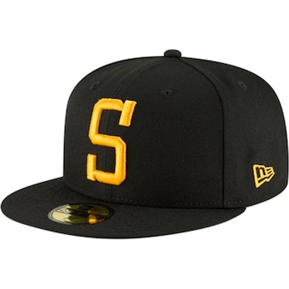 Men's New Era Black Pittsburgh Steelers Omaha 59FIFTY Fitted Hat