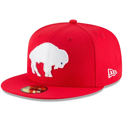 Men's New Era Red Buffalo Bills Omaha Throwback 59FIFTY Fitted Hat