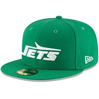 Men's New Era Green York Jets Omaha Throwback 59FIFTY Fitted Hat