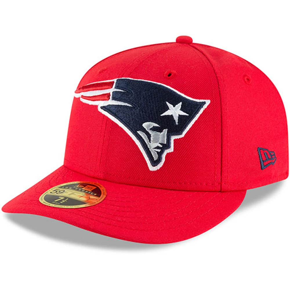 Men's New Era Red England Patriots Omaha Low Profile 59FIFTY Fitted Hat