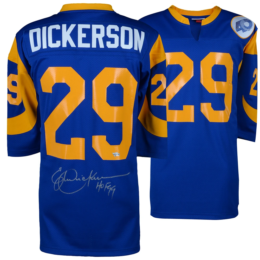 Eric Dickerson Los Angeles Rams Autographed 1985 Throwback Mitchell & Ness Blue Authentic Jersey with "HOF 99" Inscription