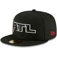 Men's New Era Black Atlanta Falcons Omaha 59FIFTY Fitted Hat