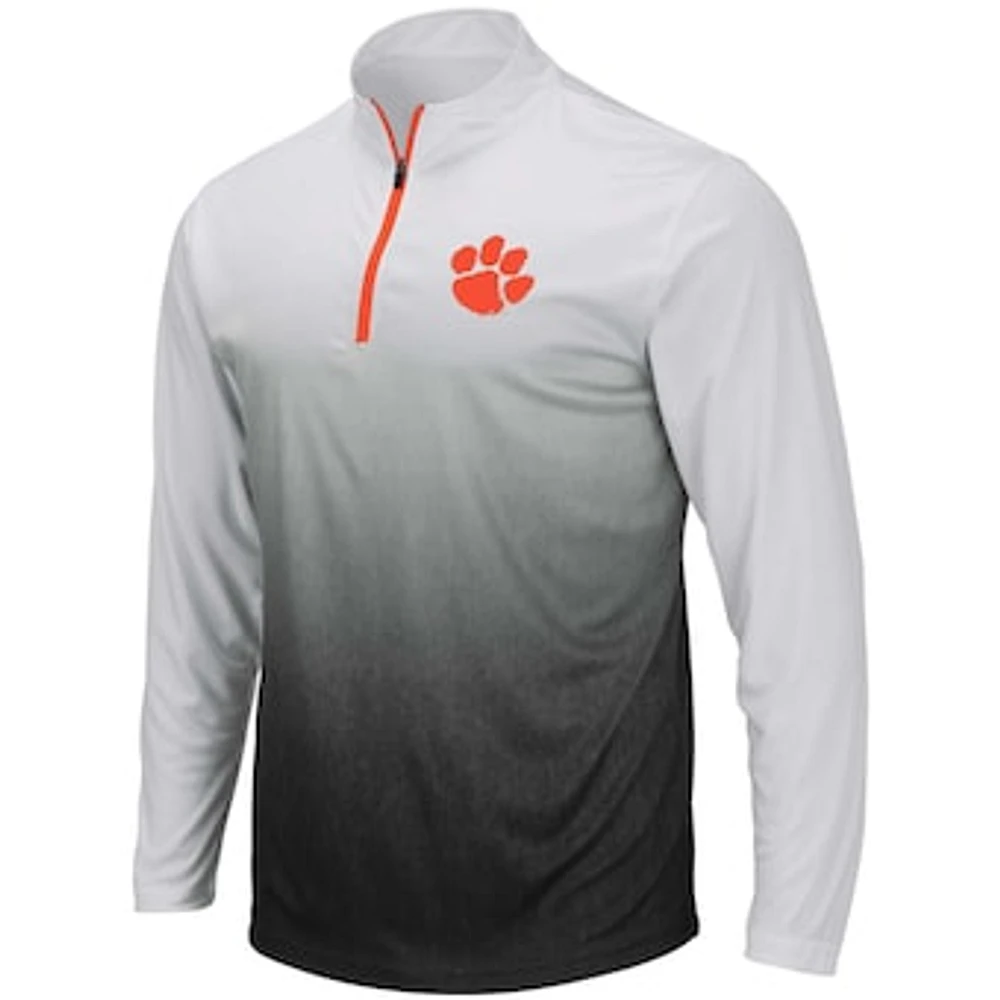 Men's Colosseum Gray Clemson Tigers Magic Team Logo Quarter-Zip Jacket