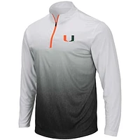 Men's Colosseum Gray Miami Hurricanes Magic Team Logo Quarter-Zip Jacket