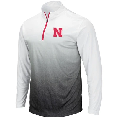 Men's Colosseum Gray Nebraska Huskers Magic Team Logo Quarter-Zip Jacket