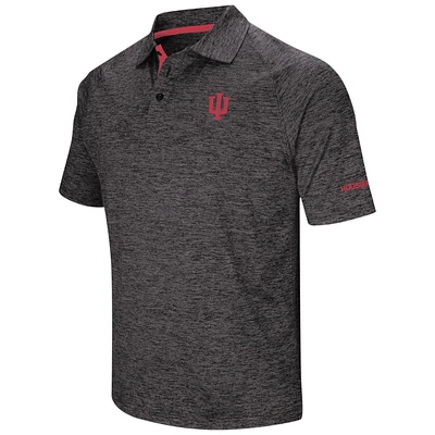 Men's Colosseum Black Indiana Hoosiers Big & Tall Down Swing Polo