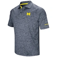 Men's Colosseum Navy Michigan Wolverines Big & Tall Down Swing Polo