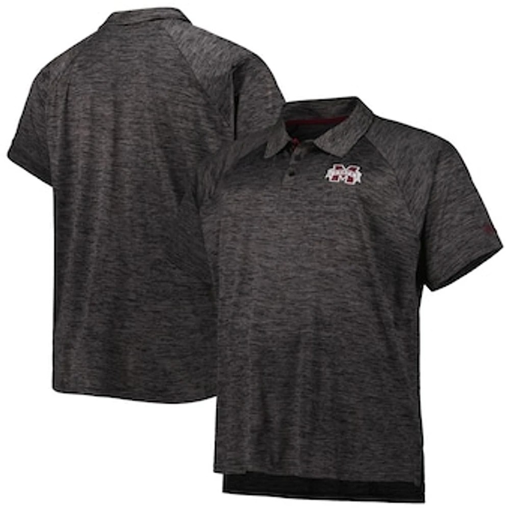 Men's Colosseum Black Mississippi State Bulldogs Big & Tall Down Swing Polo