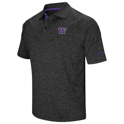 Men's Colosseum Black Washington Huskies Big & Tall Down Swing Polo