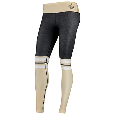 Women's Black New Orleans Saints Colorblock Stripe Leggings