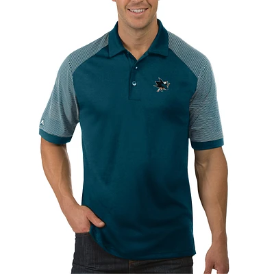 Men's Antigua Teal/White San Jose Sharks Engage Polo