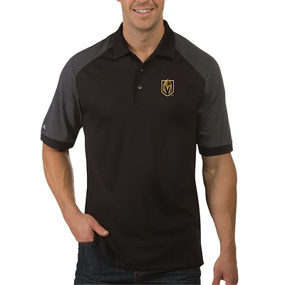 Men's Antigua Black/White Vegas Golden Knights Engage Polo