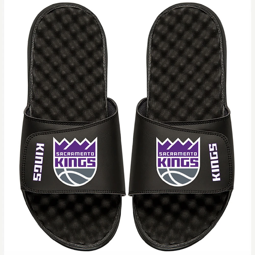 Youth ISlide Black Sacramento Kings From The Court Up Slide Sandals