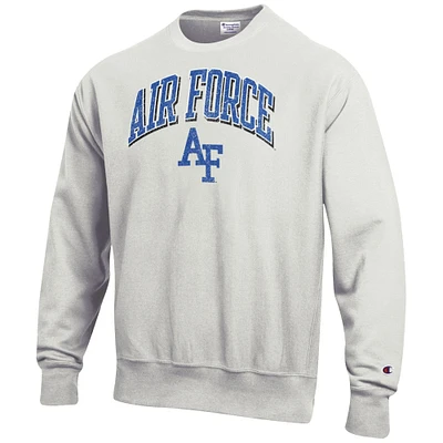 Men's Champion Gray Air Force Falcons Arch Over Logo Reverse Weave Pullover Sweatshirt