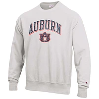 Men's Champion Gray Auburn Tigers Arch Over Logo Reverse Weave Pullover Sweatshirt