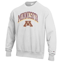 Men's Champion Gray Minnesota Golden Gophers Arch Over Logo Reverse Weave Pullover Sweatshirt